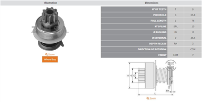 MARŞ DİŞLİSİ 9 DİŞ VOLKSWAGEN TRANSPORTER 1.6 - 1.9 - 2.0 (CCW) 