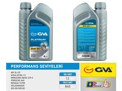 MOTOR YAĞI 5W30 1 LT PLATINUM TAM SENTETİK API SL/CF