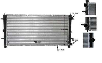 RADYATÖR AC+KLİMASIZ+MEK+OTOM 719x346x34 VOLKSWAGEN TRANSPORTER IV 1.8 90-92, 2.0 90-03, 2.5 90-03, 2.8 VR6 95-03, 1.9 D 90-95, 1.9 TD 92-03, 2.4 D 90-03, 2.5 TDI 95-03 