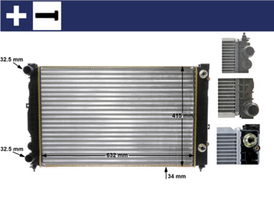 RADYATÖR AC+KLİMASIZ+MEK+OTOM ADP-AHL-ANA-ARM630x412x34 VOLKSWAGEN PASSAT 1.6-1.8 96-00, 1.8 T 96-00, 2.3 VR5 96-00, 1.9 TDI 96-00