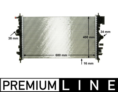 RADYATÖR AC+MEK 680x398x16 OPEL INSIGNIA A 1.6-1.8 08-17, 1.6 T 08-17, SAAB 9-5 1.6 T 10-12 
