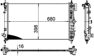 RADYATÖR OPEL INSIGNIA A 2.0 T 08-17, 2.0 E85 T 10-17, 2.0 T 4X4 08-17 