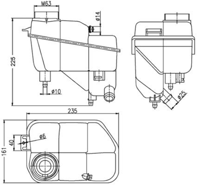 RADYATOR YEDEK SU DEPOSU MERCEDES C219 W211 S211