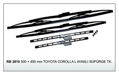 SİLECEK SÜPÜRGESİ 500MM+450MM RB2810 TOYOTA COROLLA AYAKLI TAKIM 