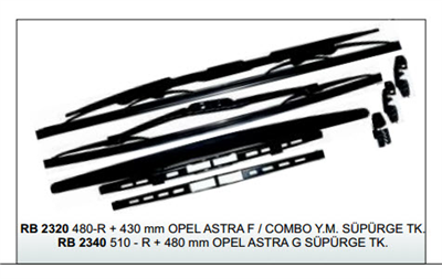 SİLECEK SÜPÜRGESİ 510MM+480MM RB2340 OPEL ASTRA G TAKIM 