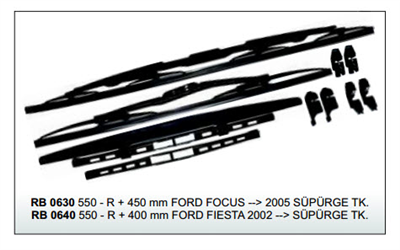 SİLECEK SÜPÜRGESİ 550MM+450MM RB0630 FORD FOCUS 05> TAKIM 