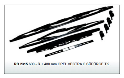 SİLECEK SÜPÜRGESİ 600MM+480MM RB2315 OPEL VECTRA C TAKIM 