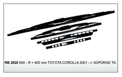 SİLECEK SÜPÜRGESİ 650MM+400MM RB2820 TOYOTA COROLLA 01> TAKIM 