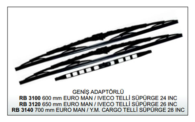 SİLECEK SÜPÜRGESİ 700MM 28 İNÇ RB3140 EURO MAN FORD CARGO TELLİ 