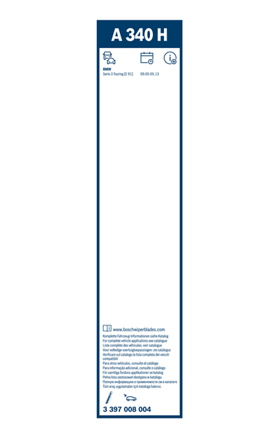 SİLECEK SÜPÜRGESİ ARKA AEROTWIN 340MM BMW 3 318 I TOURİNG 06-07, 320 I TOURİNG 05-12, 318 D TOURİNG 07-12, 320 D TOURİNG 04-12 