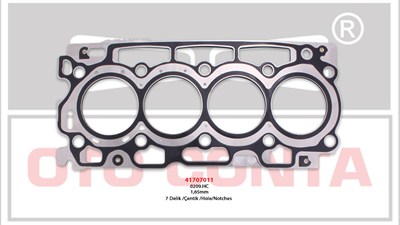 SİLİNDİR KAPAK CONTASI 7 DELİK 1.65MM FORD FOCUS, FIESTA 1.6 16V TDCI 