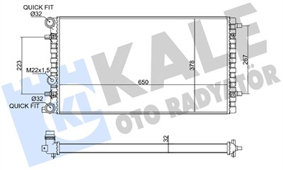 SU RADYATÖRÜ AL/MKNK VOLKSWAGEN NEW BEETLE 1,4/1,6/1,8/1,9/2,0/1,9TDI 99-10 (648X378X34) 