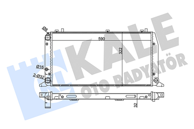SU RADYATÖRÜ AL/PL/BRZ AUDI 80 1.6 86-91, 1.8 86-90, 2.0 90-91, 2.0 QUATTRO 90-91 590x322x34MM 