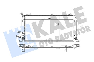 SU RADYATÖRÜ AL/PL/BRZ AUDI 80 1.6 86-91, 1.8 86-90, 2.0 90-91, 2.0 QUATTRO 90-91 590x322x34MM 