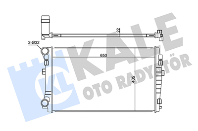 SU RADYATÖRÜ AL/PL/BRZ AUDI A3 1.2-1.4, 1.6 TDI, VOLKSWAGEN GOLF VII 1.2-1.4, 1.6 TDI 12=> 650x395x22 