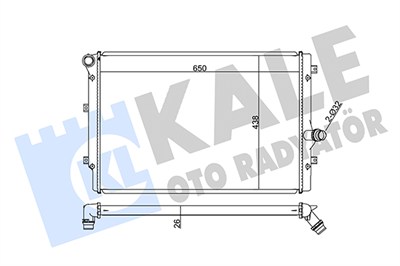 SU RADYATÖRÜ AL/PL/BRZ AUDI A3 1.6-2.0 TDI, SEAT LEON, VOLKSWAGEN GOLF V 2.0 TDI 04=> 650X438X26MM 