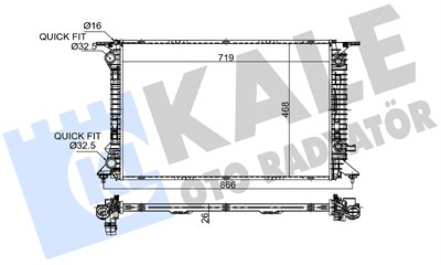 SU RADYATÖRÜ AL/PL/BRZ AUDI A4-A5 1.8 TFSI-2.0 TFSI 07=>, Q5 2.0 TFSI QUATTRO 09=> 