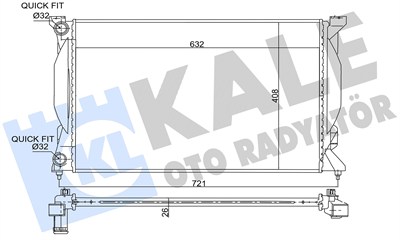 SU RADYATÖRÜ AL/PL/BRZ AUDI A4, A6 1.6, 1.8 T, 1.9 TDI 01-04 