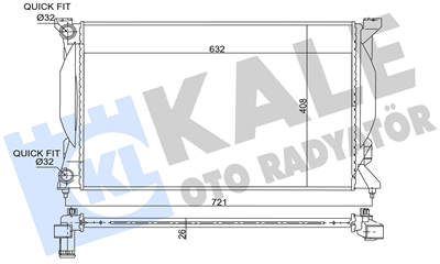 SU RADYATÖRÜ AL/PL/BRZ AUDI A4, A6 1.6, 1.8 T, 1.9 TDI 01-04 