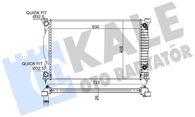 SU RADYATÖRÜ AL/PL/BRZ AUDI A4, A6 2.0 TFSI, 2.0 TDI 01-08 