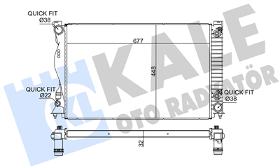SU RADYATÖRÜ AL/PL/BRZ AUDI A6 OTOMATIK 3.0 TFSI, 2.8-3.2-3.1 FSI 05-11 (677X448X32) 