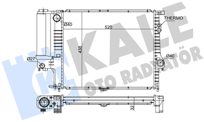 SU RADYATÖRÜ AL/PL/BRZ BMW 5 E39 520I 95-00, 523I 95-00, 528 95-00, 520x438x32 
