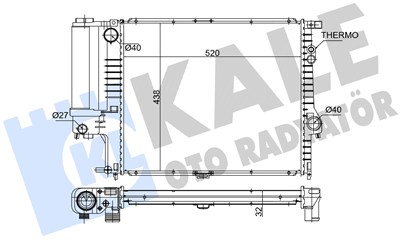 SU RADYATÖRÜ AL/PL/BRZ BMW 5 E39 520I 95-00, 523I 95-00, 528 95-00, 520x438x32 