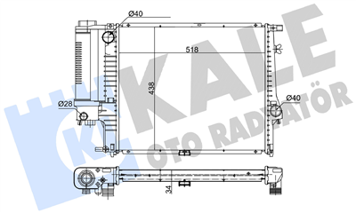 SU RADYATÖRÜ AL/PL/BRZ BMW 5 SERİSİ E34 89-95 (518x438x34) 