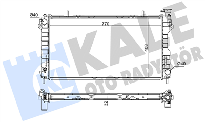 SU RADYATÖRÜ AL/PL/BRZ CHRYSLER VOYAGER IV 3.3-3.8 00-08, 3.3-3.8 AWD 00-08, DODGE CARAVAN 3.3-3.8 00-07, 3.3-3.8 AWD 00-07770x412x26