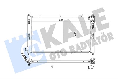 SU RADYATÖRÜ AL/PL/BRZ CITROEN C-CROSSER 2.2 HDI 07=>, AIRCROSS 1.6-1.8 HDI 12=>, MITSUBISHI ASX 1.8 DI-D 10=>, 1.8 DI-D 4WD 10=>, LANCER VIII 1.8 DI-D 10=>, OUTLANDER II 2.0 DI-D 07-12, 2.2 DI-D 4WD 10-12, 2.2 DI-D 06-12, PEUGEOT 4007 2.2 HDI 07-13,