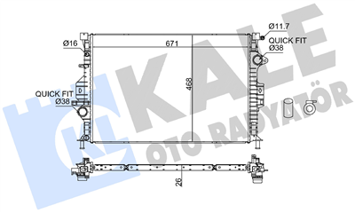 SU RADYATÖRÜ AL/PL/BRZ FORD MONDEO 1.6, 1.8, 2.007=>, VOLVO S60 II, S80 II, V60, V70 III,XC60, XC70 II,EVOQUE, FREELANDER II, BRAZING AT