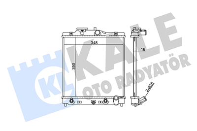 SU RADYATÖRÜ AL/PL/BRZ HONDA CIVIC V 1.5 I 16V 91-95, VI 1.6 I 95-01 350x348x26MM 