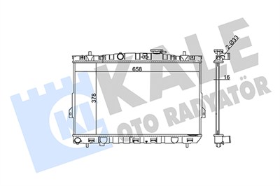 SU RADYATÖRÜ AL/PL/BRZ HYUNDAI COUPE 2.0 01-09, 2.7 V6 01-09 377x648x16 