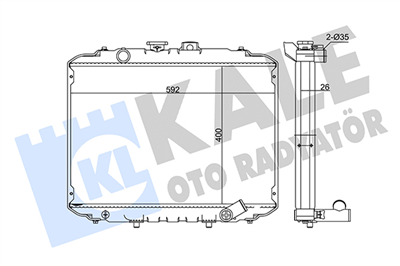 SU RADYATÖRÜ AL/PL/BRZ HYUNDAI H100 BOX, BUS, MITSUBISHI L 300 BOX, BUS 2.5 D, 2.4 93-00 
