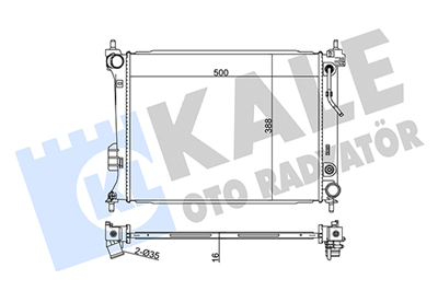 SU RADYATÖRÜ AL/PL/BRZ HYUNDAI I20 1.2-1.4 08-15, 1.6 08-12 (500x388x16) 