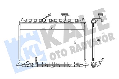 SU RADYATÖRÜ AL/PL/BRZ KIA RIO II 1.4 16V-1.6 16V, CWT 05=> (370x645x26) 