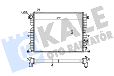 SU RADYATÖRÜ AL/PL/BRZ LAND ROVER DEFENDER SW 2.2 TD4 4X4 11-16, 2.4 TD4 4X4 06-16, 2.5 TD5 4X4 98-16 (553x439x40) 