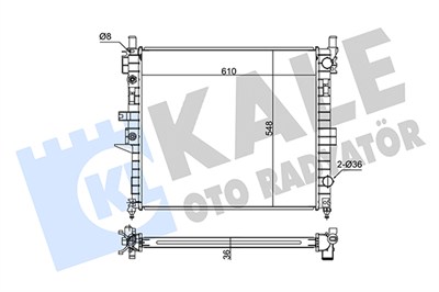 SU RADYATÖRÜ AL/PL/BRZ MERCEDES-BENZ M-SERİSİ W163 (610x548x36) 