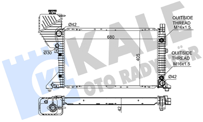 SU RADYATÖRÜ AL/PL/BRZ MERCEDES-BENZ SPRINTER 901, 902 00-06, 903-904 00-06, 905 01=> ( 680x405x32 ) 