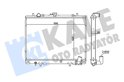 SU RADYATÖRÜ AL/PL/BRZ MITSUBISHI L200 2.5 TD 4WD 96-07, 2.5 TDIC 01-05, 2.5 TD 4WD 01-07 (425x598x26) 