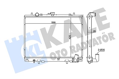 SU RADYATÖRÜ AL/PL/BRZ MITSUBISHI L200 2.5 TD 4WD 96-07, 2.5 TDIC 01-05, 2.5 TD 4WD 01-07 (425x598x26) 