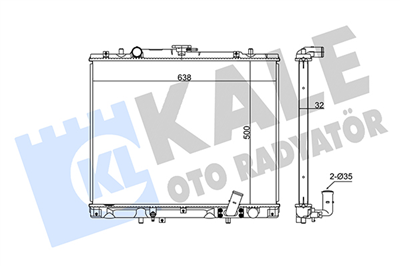 SU RADYATÖRÜ AL/PL/BRZ MITSUBISHI PAJERO SPORT I 2.5 TD 98=>, L200 2.5 TD 4WD 01-07 (500x638x32) 
