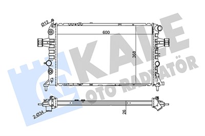 SU RADYATÖRÜ AL/PL/BRZ OPEL ASTRA G, ZAFIRA A 1.4 16V/1.6 16V/1.8 16V/2.0 16V/2.2 16V 600x368x40MM 
