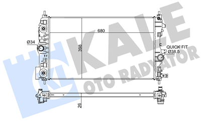 SU RADYATÖRÜ AL/PL/BRZ OPEL ASTRA J, ASTRA GTC J, ZAFIRA TOURER C , CRUZE 1.4-1.6 09=> 