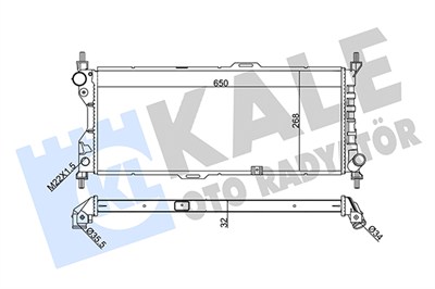 SU RADYATÖRÜ AL/PL/BRZ OPEL COMBO 1.7 D 94-01, CORSA B 1.5 D 93-00, 1.5 TD 93-00, 1.7 D 96-00 650x268x32MM 
