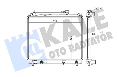 SU RADYATÖRÜ AL/PL/BRZ SUZUKI GRAND VITARA 2.0 4X4 98-03, 2.5 V6 24V 4X4 01-03, VITARA 2.0 16V 4X4 96-03, 2.0 V6 24V 4X4 94-98 425x528x26 