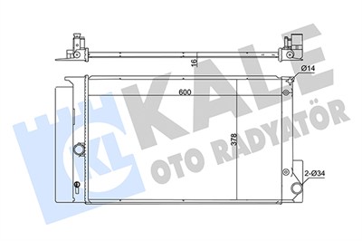 SU RADYATÖRÜ AL/PL/BRZ TOYOTA AURIS E15 1.4-1.6 07-12, 1.8 09-12, E18 1.3 12-18, 1.6 12-18, COROLLA E18 1.3-1.6 13-18, VERSO 1.6-1.8 09-18 600x378x16 