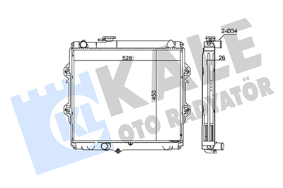 SU RADYATÖRÜ AL/PL/BRZ TOYOTA HILUX V 2.4 D 91-97 450x528x26 