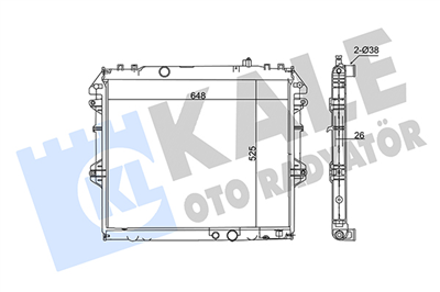 SU RADYATÖRÜ AL/PL/BRZ TOYOTA HILUX VII 2.5 D-4D 05-15, 2.5 D 4WD 05-15, 3.0 D-4D 4WD 05-15 ( 525x650x30 ) 