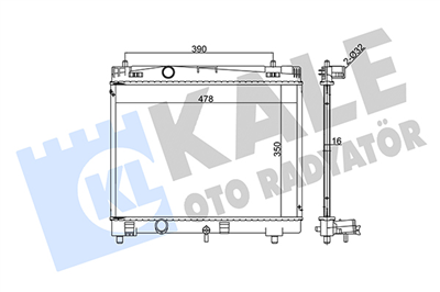 SU RADYATÖRÜ AL/PL/BRZ TOYOTA YARIS 1.0 VVT-I 05-11, 1.3 VVT-I 05-10, P13 1.0 10=> 350x478x16 